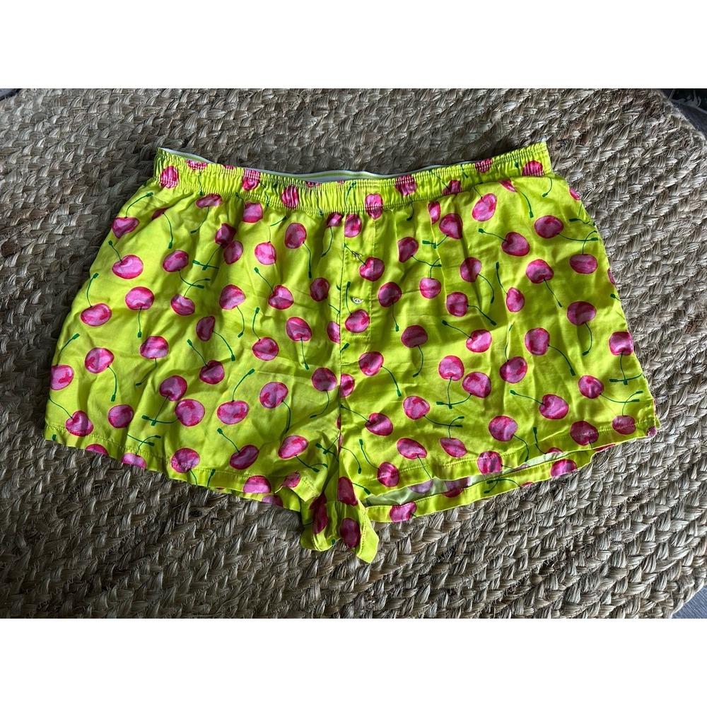 Victorias Secret Pink Silky Sleep Boxy‎ Pajama Shorts Tipsy Like Cherries M
